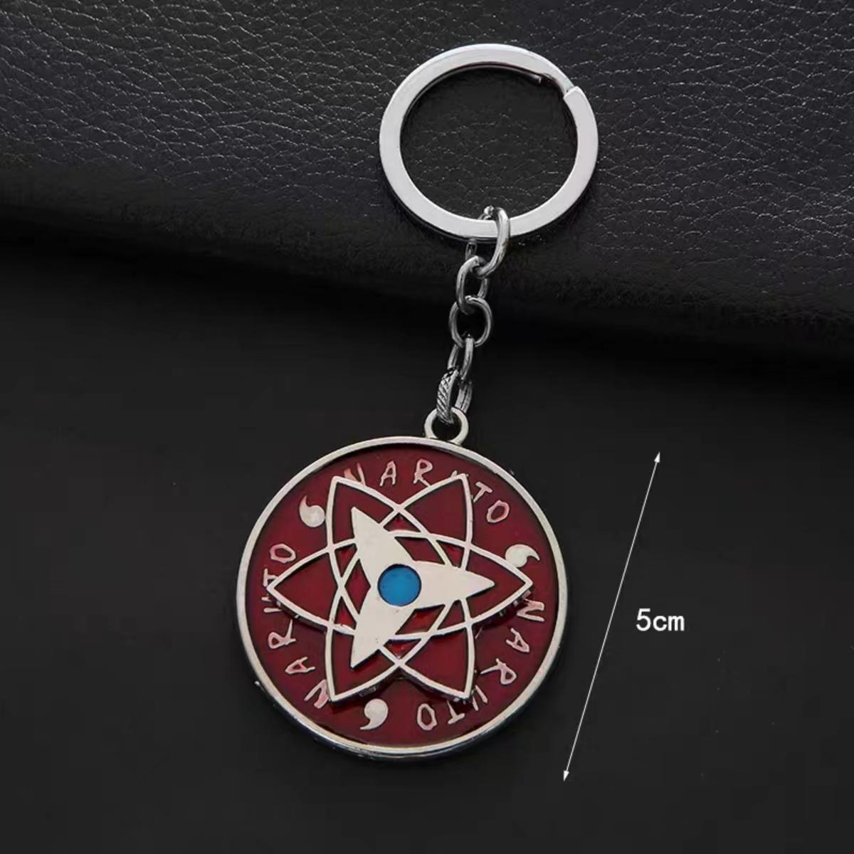 Narutoo Sharingan Rotatable Keychain - Spinning Eye Design Accessory with Detachable Charm