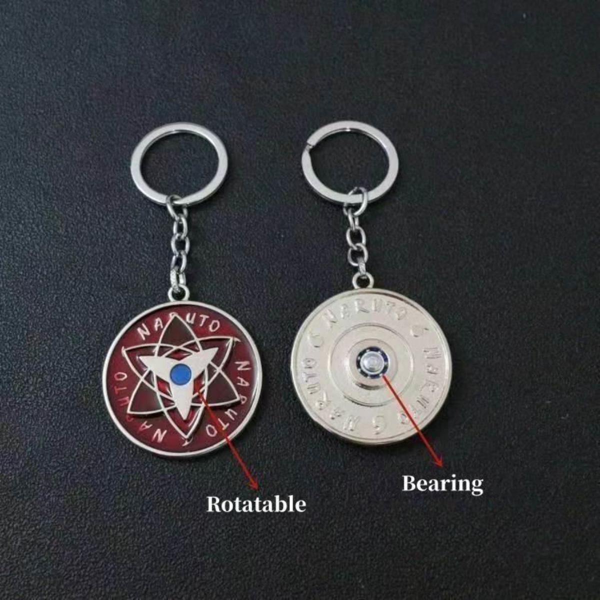 Narutoo Sharingan Rotatable Keychain - Spinning Eye Design Accessory with Detachable Charm