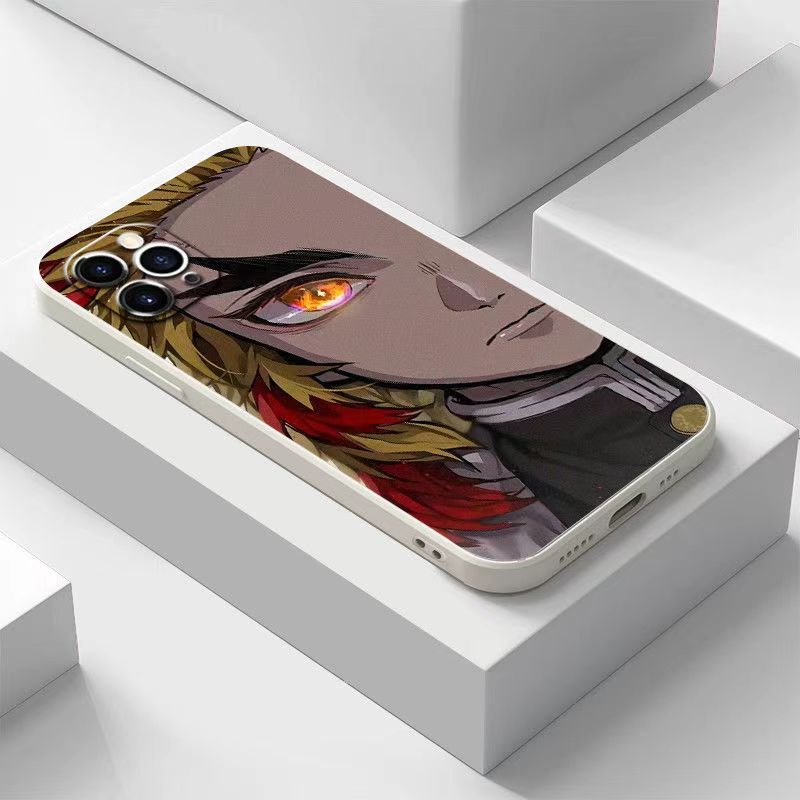 Demon Slayerr Transparent Silicone Case - Kyoujurou/Sanemi/Muichirou Design, Shockproof & Scratch - Resistant for iPhone