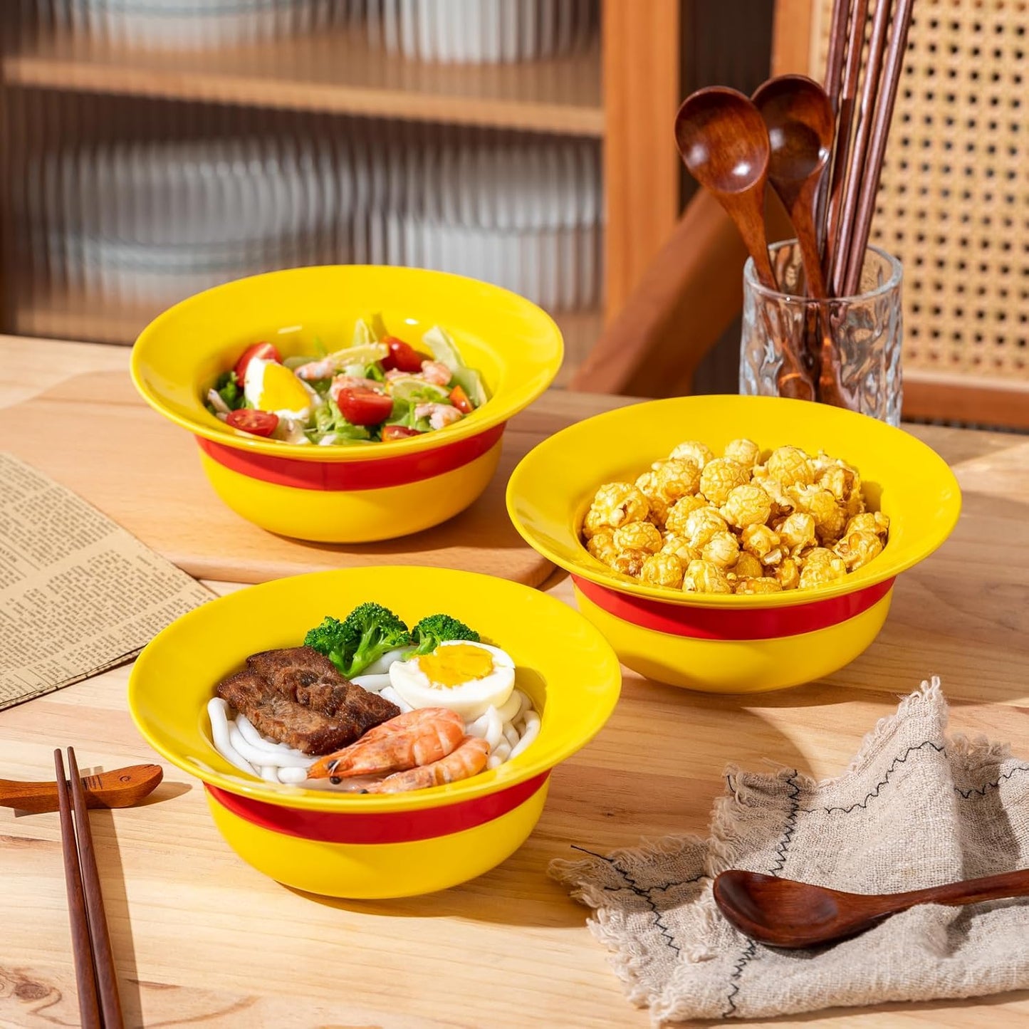 Luffy/Ace/Sabo Straw Hat Bowl - Cute Anime Logo Design, Fun Cartoon Tableware