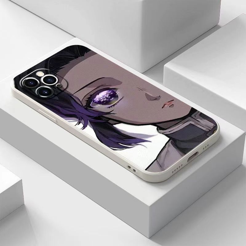 Demon Slayerr Transparent Silicone Case - Kyoujurou/Sanemi/Muichirou Design, Shockproof & Scratch - Resistant for iPhone
