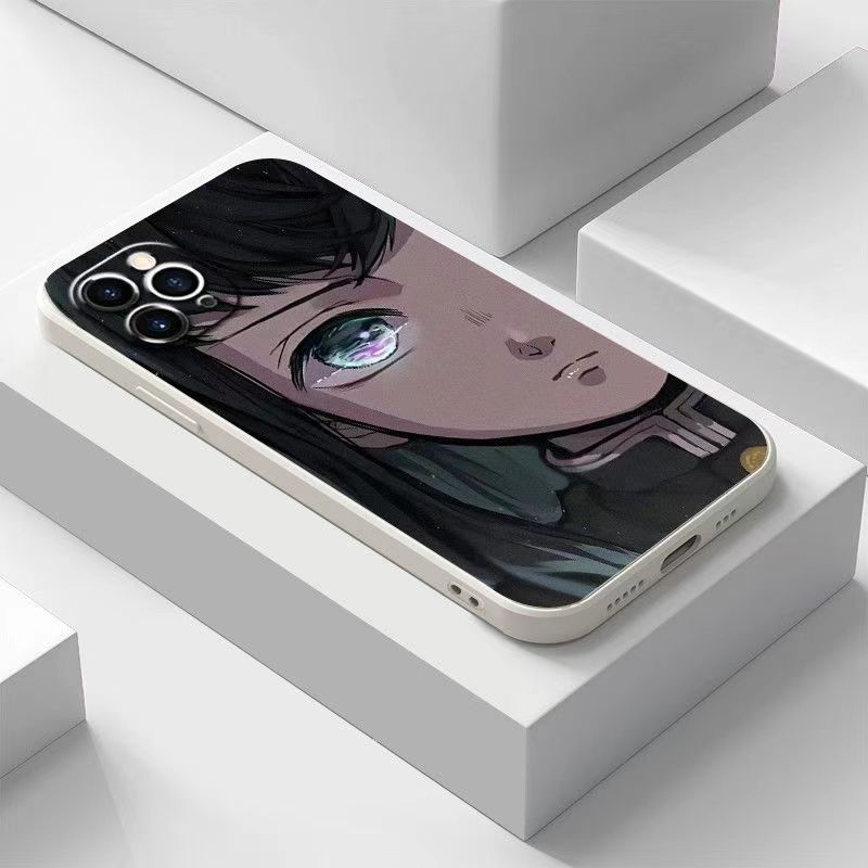 Demon Slayerr Transparent Silicone Case - Kyoujurou/Sanemi/Muichirou Design, Shockproof & Scratch - Resistant for iPhone