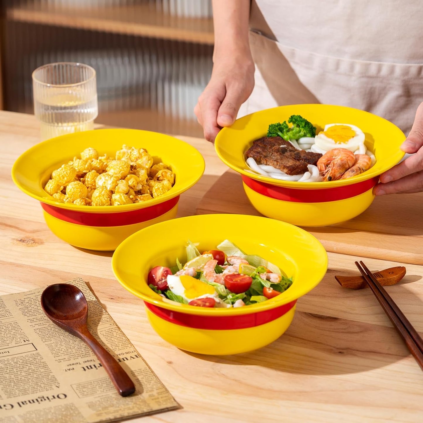 Luffy/Ace/Sabo Straw Hat Bowl - Cute Anime Logo Design, Fun Cartoon Tableware