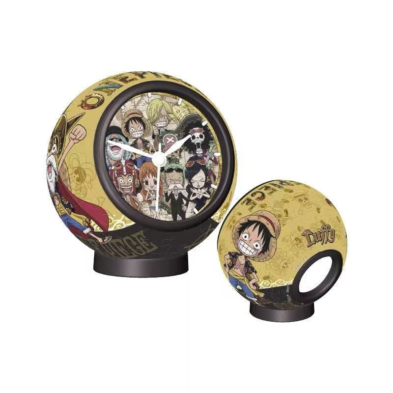 One Piecee Luffy 3D Puzzle Clock - DIY Creative Timepiece, Exquisite Decor for Anime Rooms KC1011
