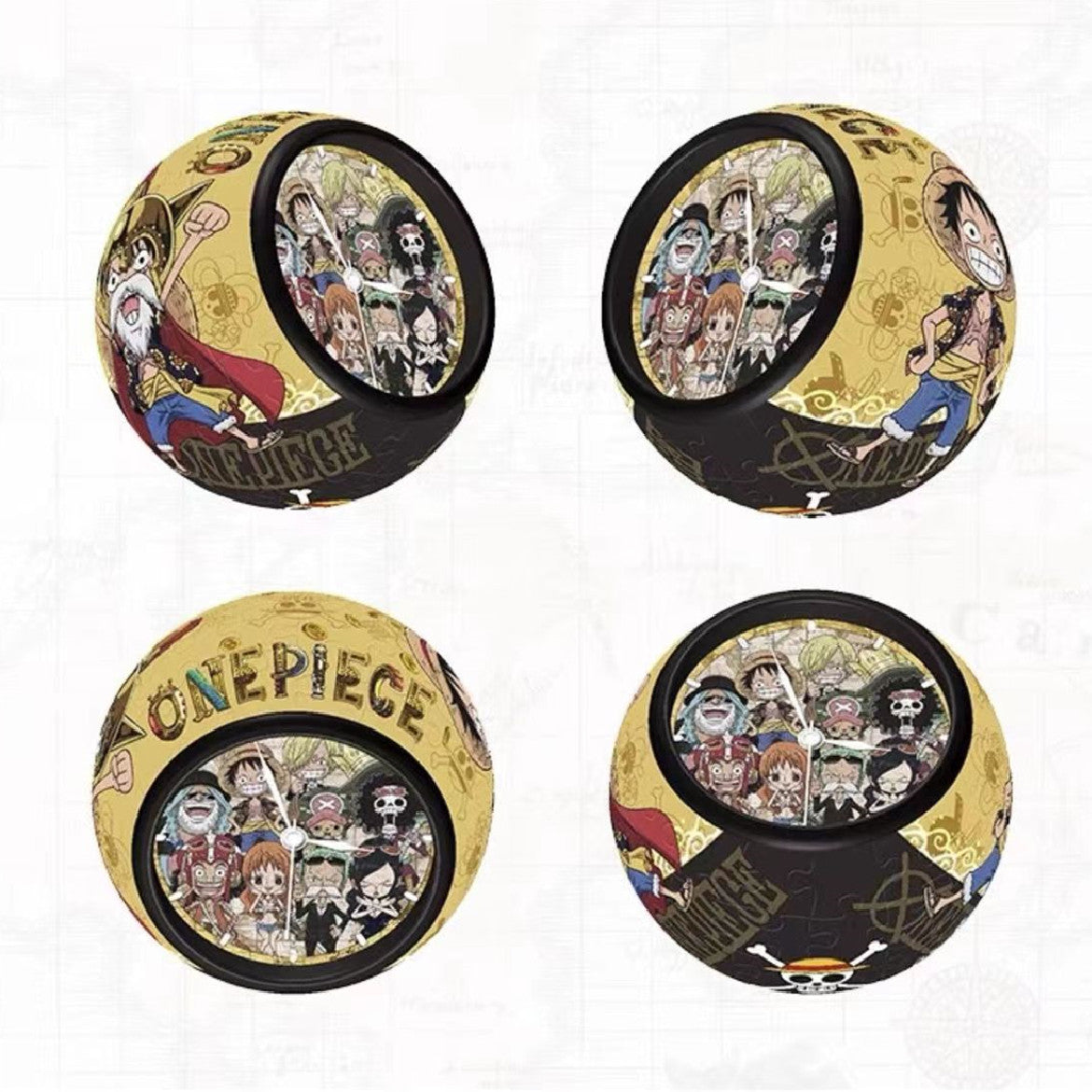 One Piecee Luffy 3D Puzzle Clock - DIY Creative Timepiece, Exquisite Decor for Anime Rooms KC1011