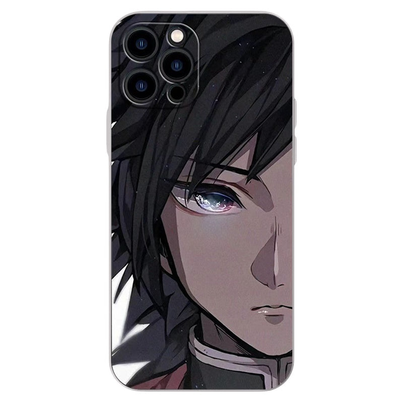 Demon Slayerr Transparent Silicone Case - Kyoujurou/Sanemi/Muichirou Design, Shockproof & Scratch - Resistant for iPhone