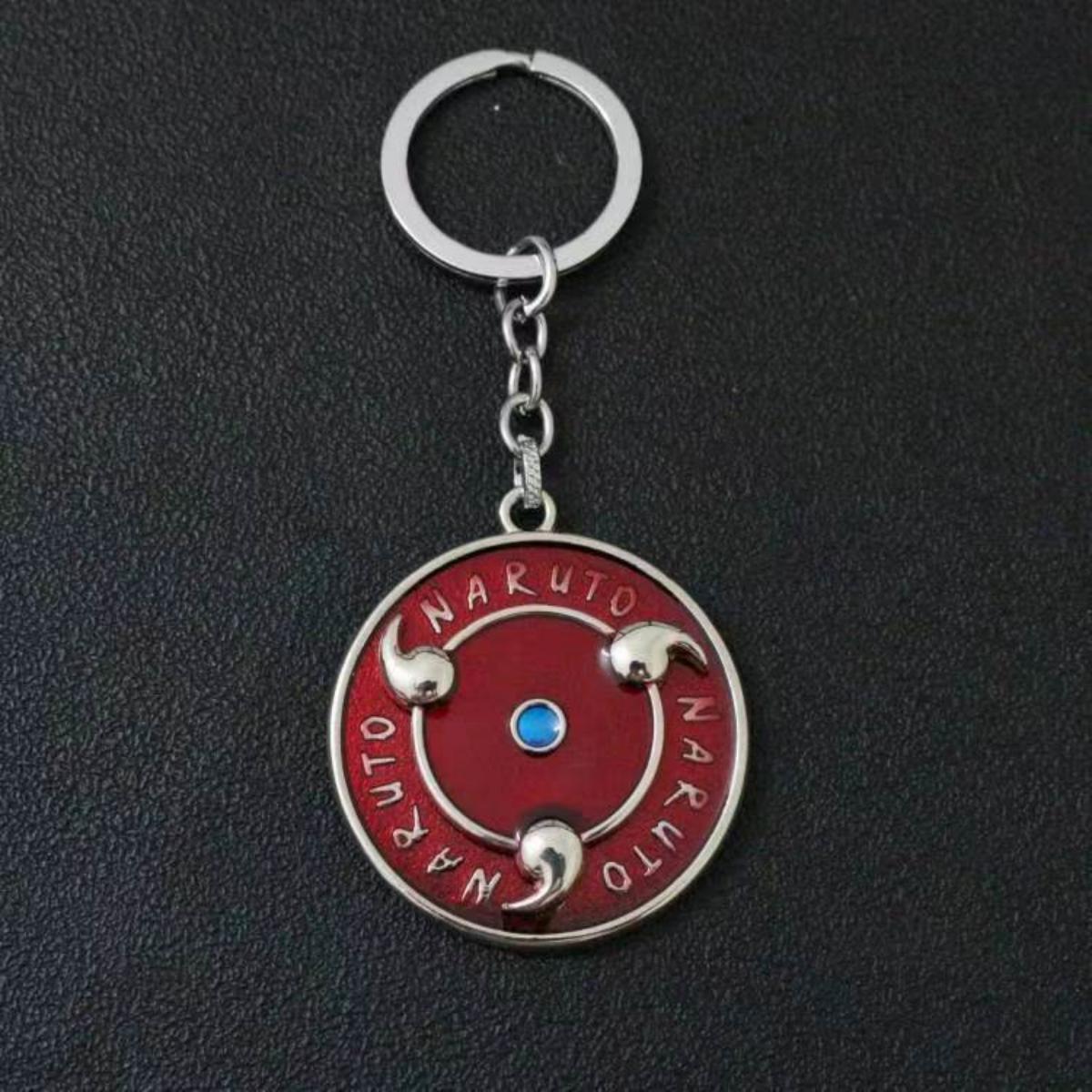 Narutoo Sharingan Rotatable Keychain - Spinning Eye Design Accessory with Detachable Charm