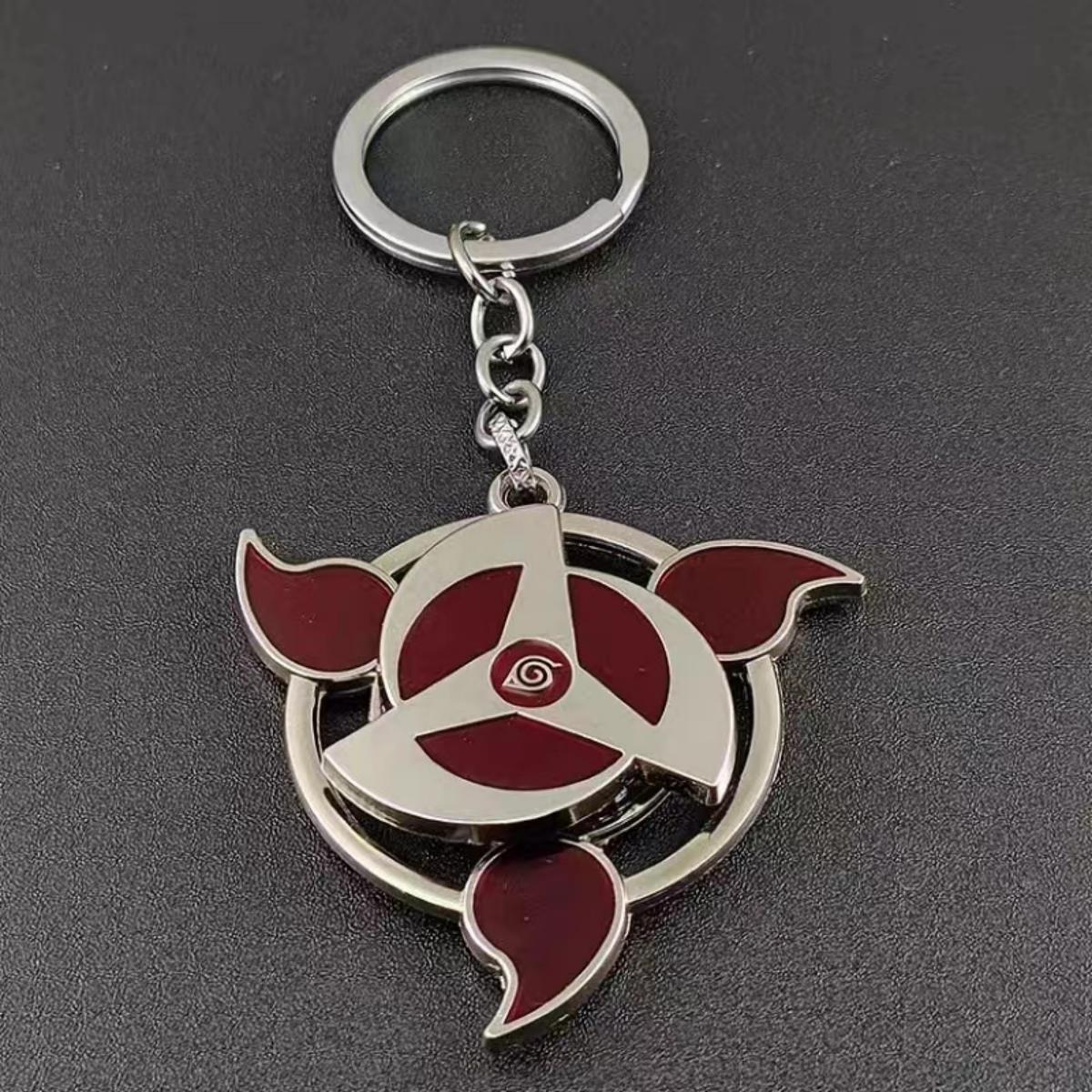 Narutoo Sharingan Rotatable Keychain - Spinning Eye Design Accessory with Detachable Charm