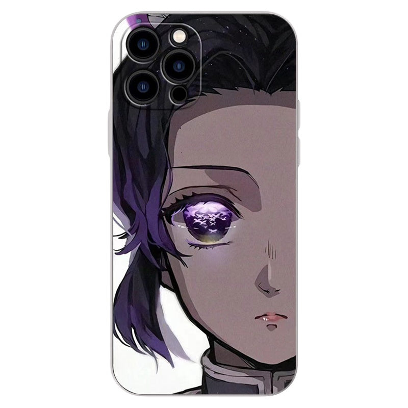 Demon Slayerr Transparent Silicone Case - Kyoujurou/Sanemi/Muichirou Design, Shockproof & Scratch - Resistant for iPhone
