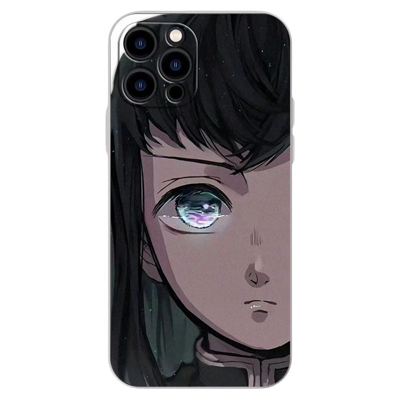 Demon Slayerr Transparent Silicone Case - Kyoujurou/Sanemi/Muichirou Design, Shockproof & Scratch - Resistant for iPhone