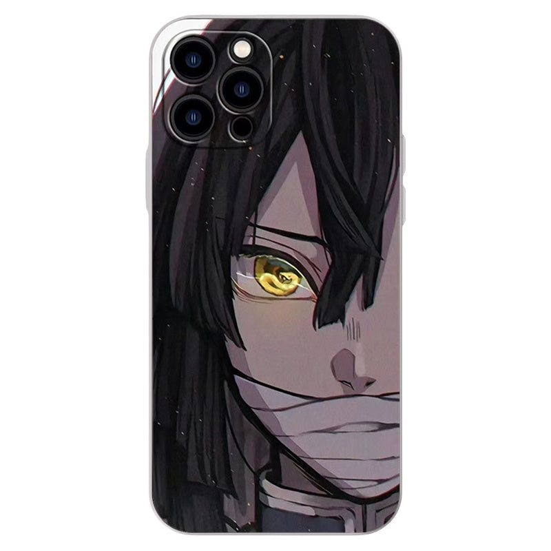 Demon Slayerr Transparent Silicone Case - Kyoujurou/Sanemi/Muichirou Design, Shockproof & Scratch - Resistant for iPhone