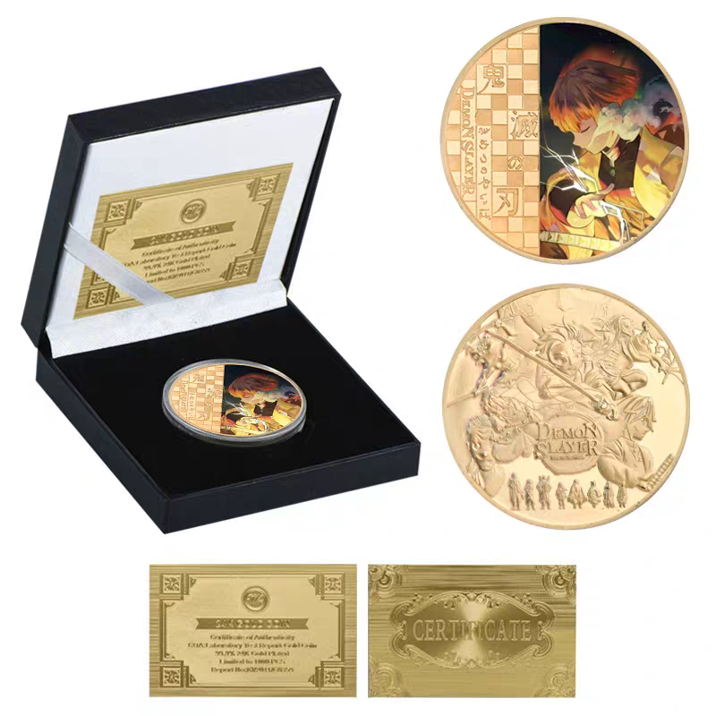 Demon Slayerr Tanjirou 24K Gold Plated Official Bank Coins - Limited Edition Commemorative Collection