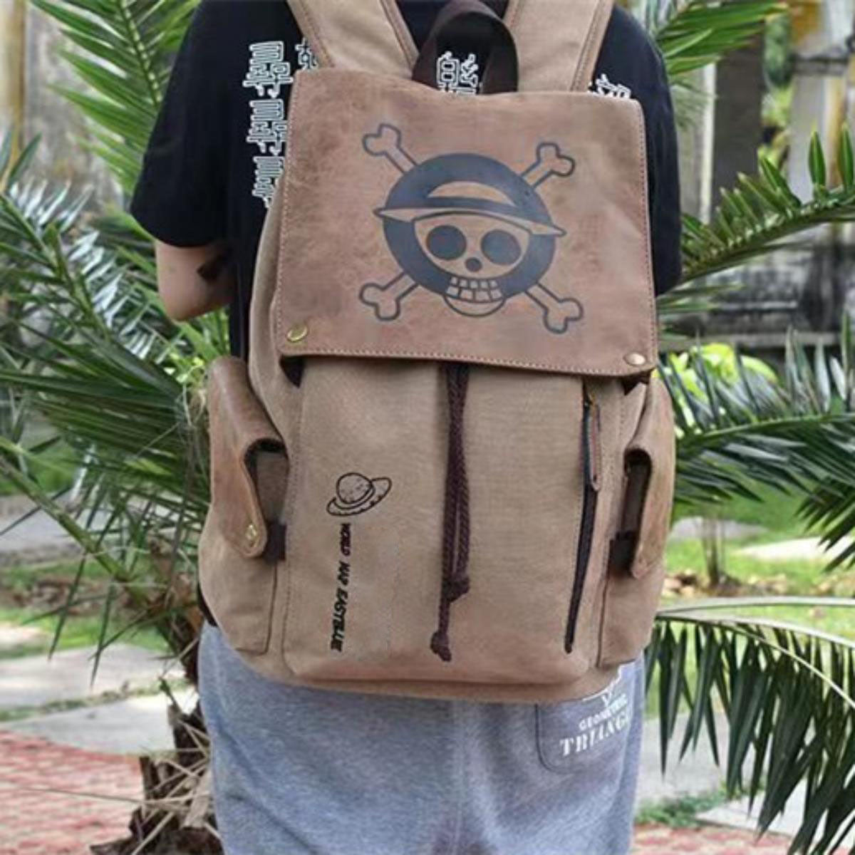 Anime Oversized Sturdy Backpack - Large Capacity, One Piece/Naruto/Demon Slayer/Attack on Titan/Tokyo Ghoul Merch, for School, Travel, Work physical object