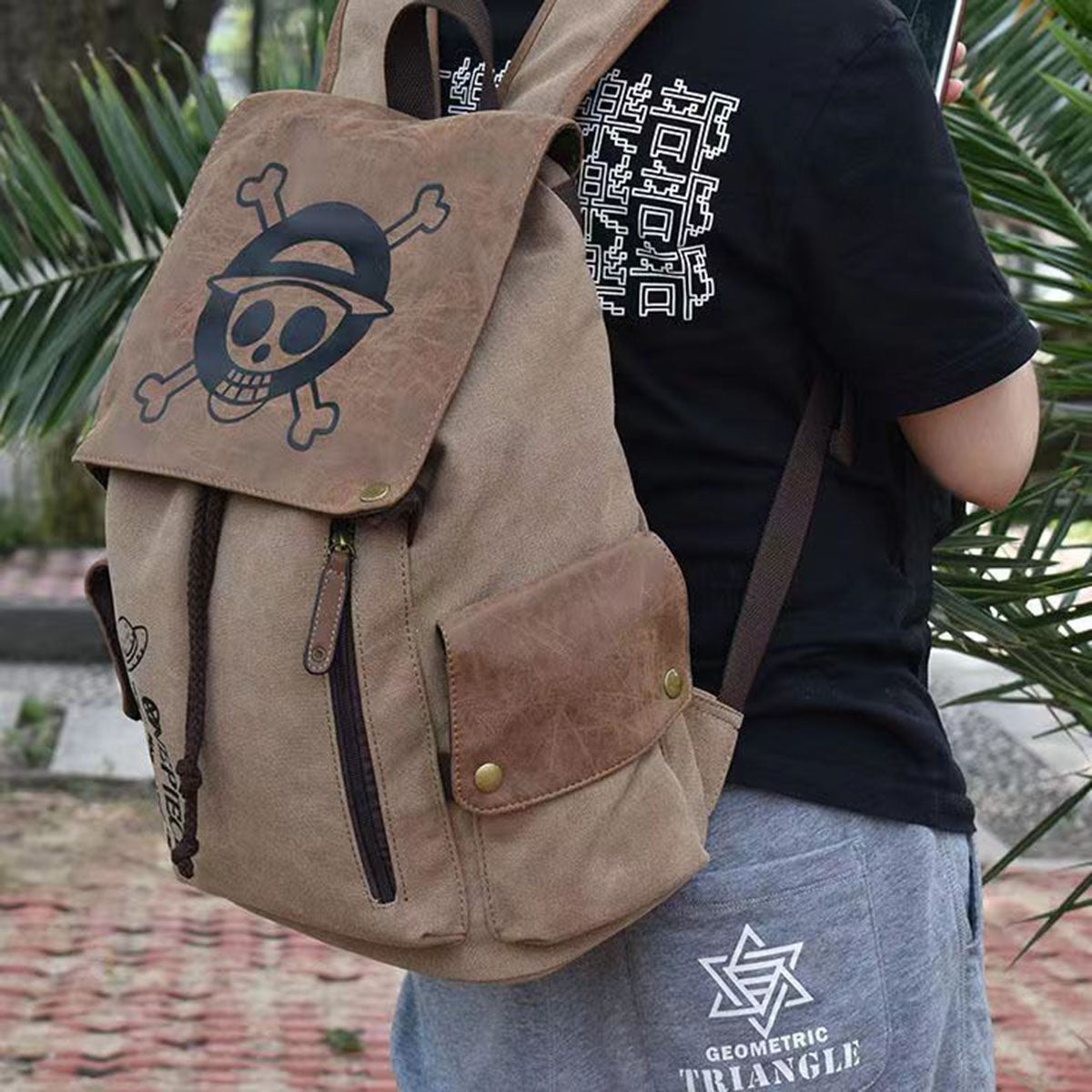 Anime Oversized Sturdy Backpack - Large Capacity, One Piece/Naruto/Demon Slayer/Attack on Titan/Tokyo Ghoul Merch, for School, Travel, Work physical object