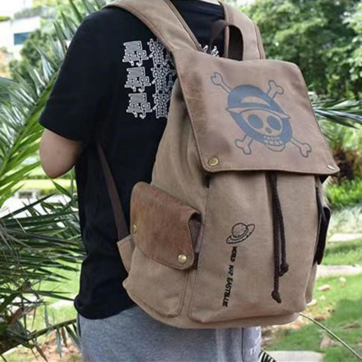 Anime Oversized Sturdy Backpack - Large Capacity, One Piece/Naruto/Demon Slayer/Attack on Titan/Tokyo Ghoul Merch, for School, Travel, Work physical object
