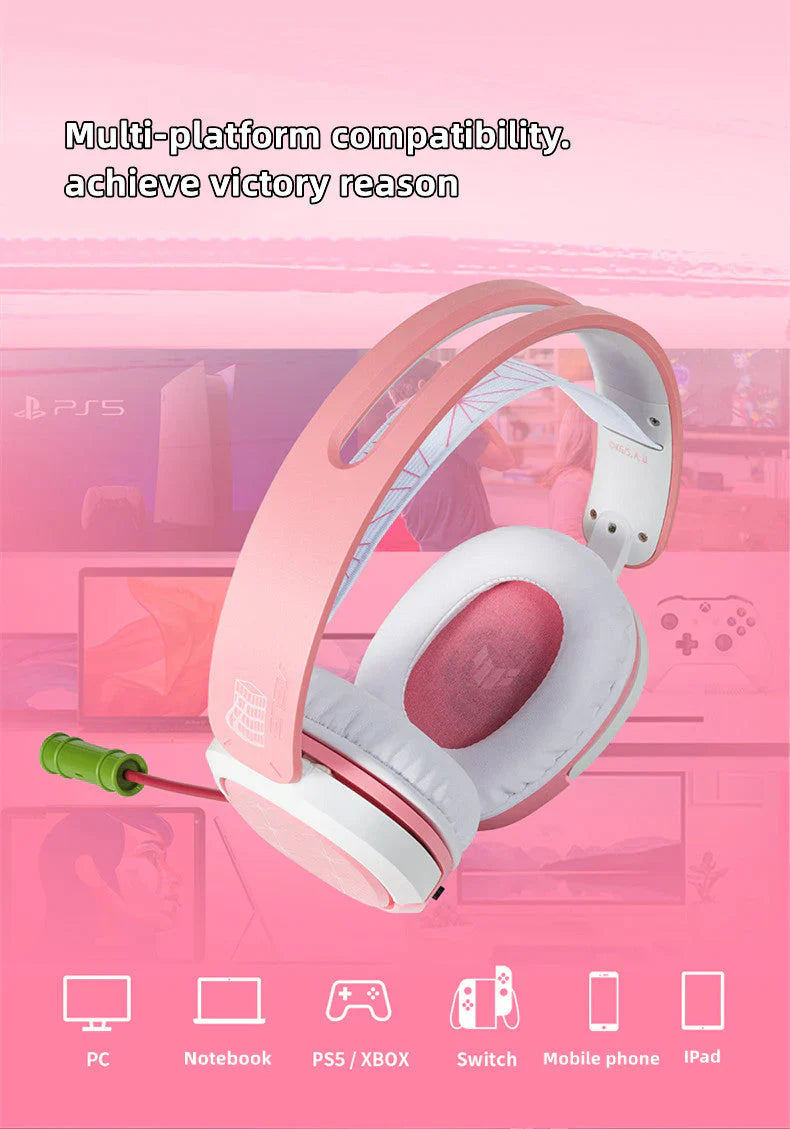 Demon Slayer Kamado Tanjirou/Kamado Nezuko Headset - Over-Ear Gaming Headphones