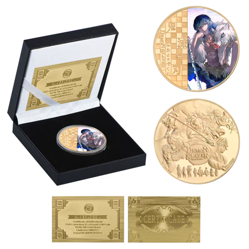 Demon Slayerr Tanjirou 24K Gold Plated Official Bank Coins - Limited Edition Commemorative Collection