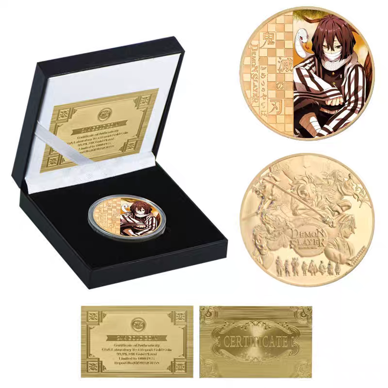Demon Slayerr Tanjirou 24K Gold Plated Official Bank Coins - Limited Edition Commemorative Collection