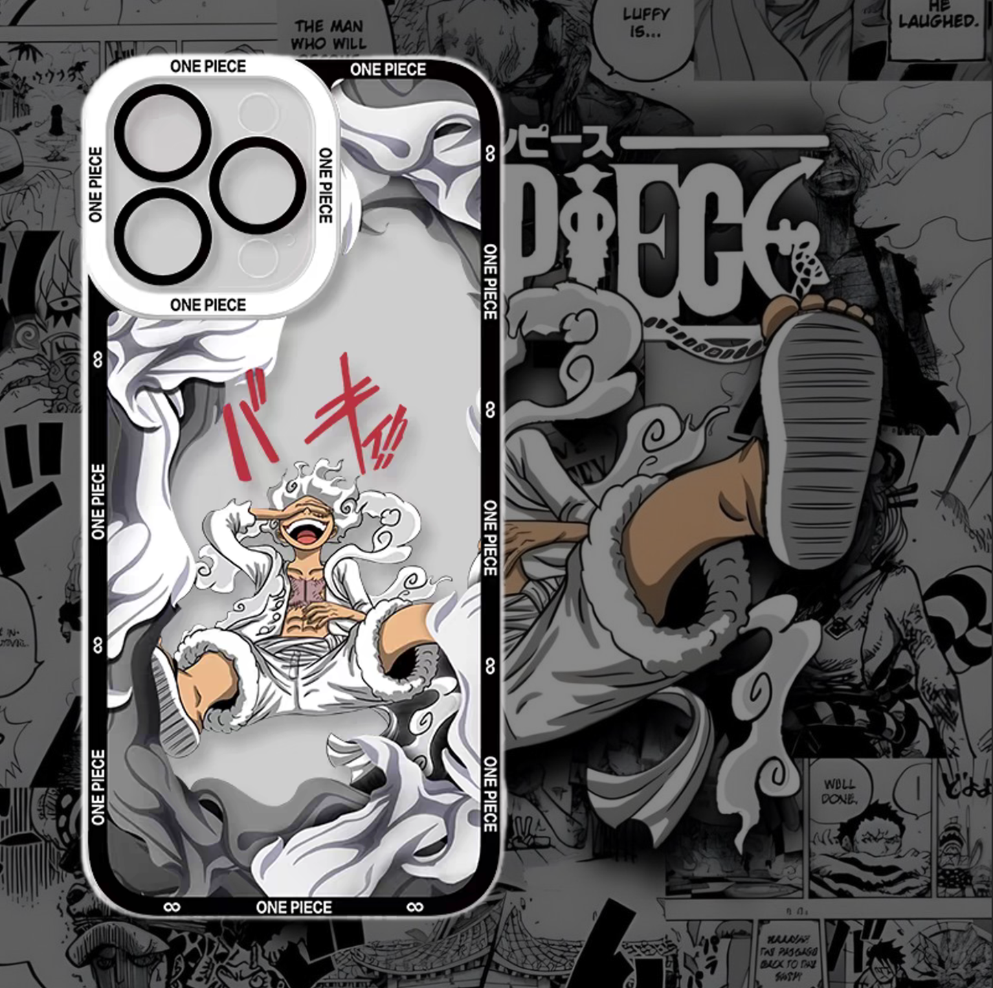 Luffy/Zoro Intense Combat iPhone silicone crash-resistant phone case