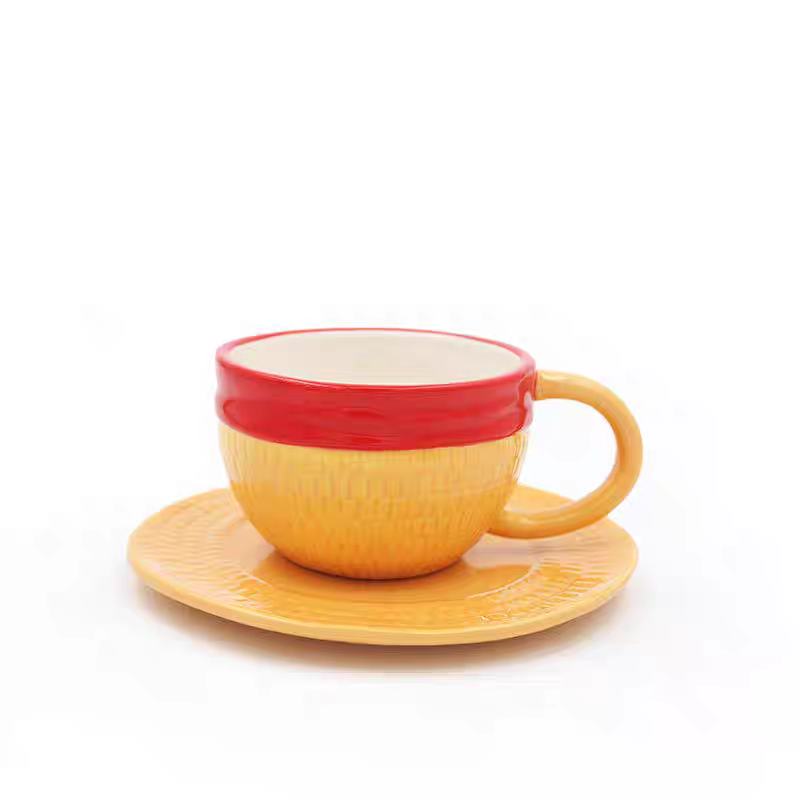 Luffy/Ace/Sabo Straw Hat Cup - Cute Anime Logo Design, Fun Cartoon Tableware