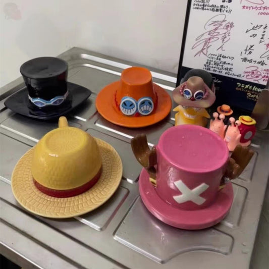 Luffy/Ace/Sabo Straw Hat Cup - Cute Anime Logo Design, Fun Cartoon Tableware