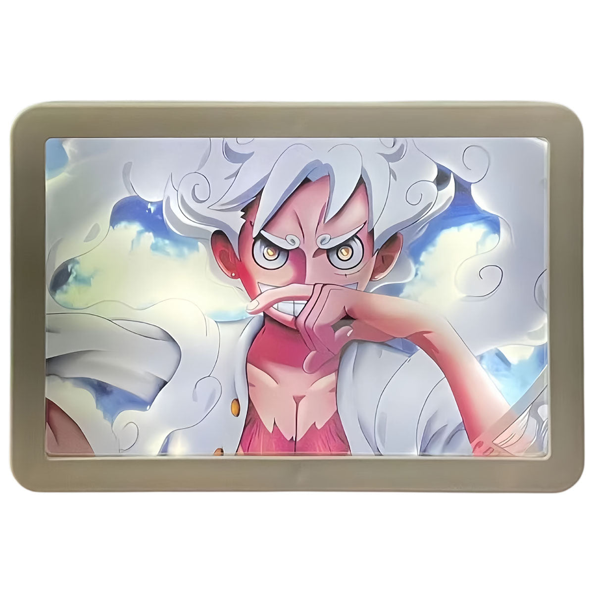 One Piece Luffy/Zoro Light-Up Mirror Painting - 2-in-1 Decorative Wall Art, Anime LED Design