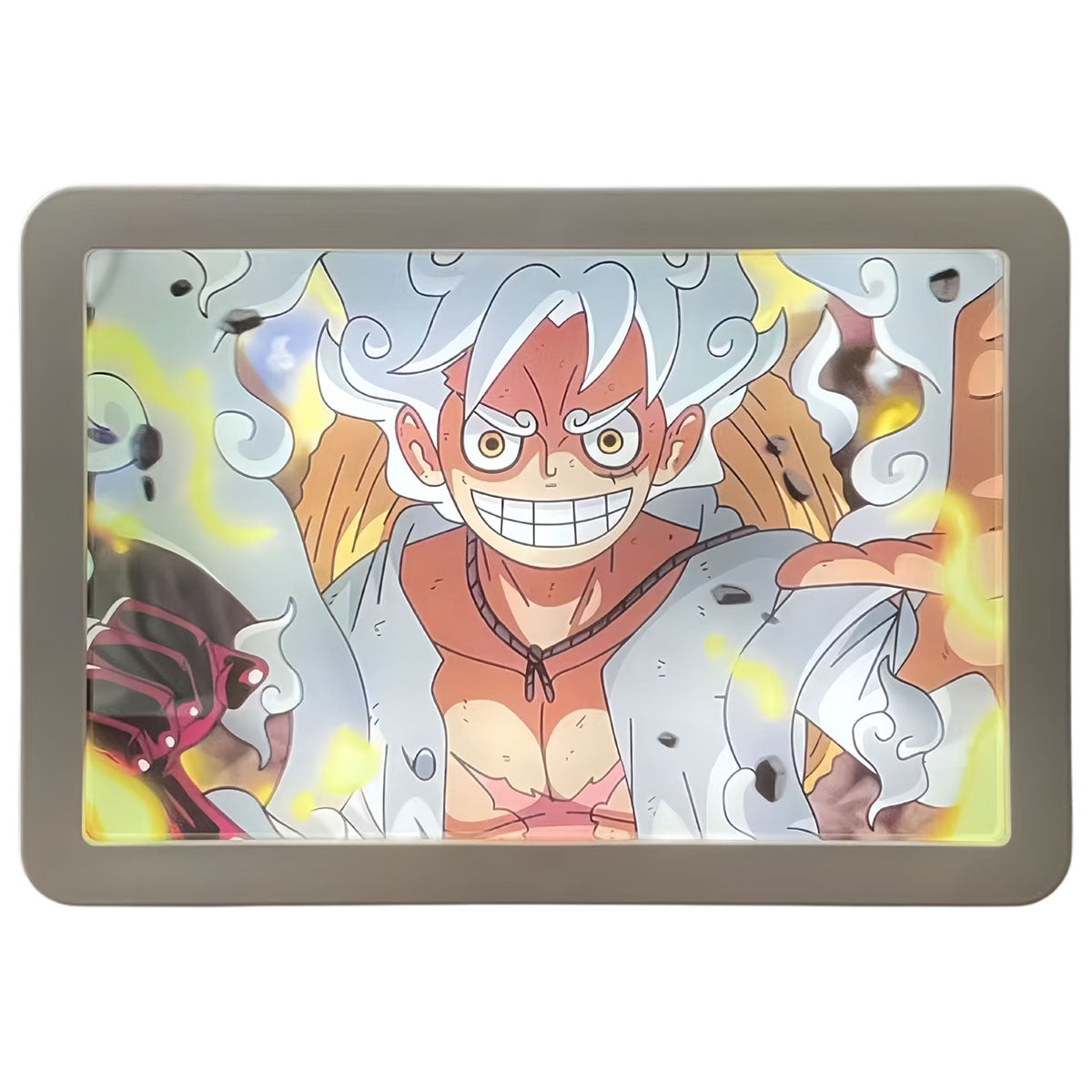 One Piece Luffy/Zoro Light-Up Mirror Painting - 2-in-1 Decorative Wall Art, Anime LED Design