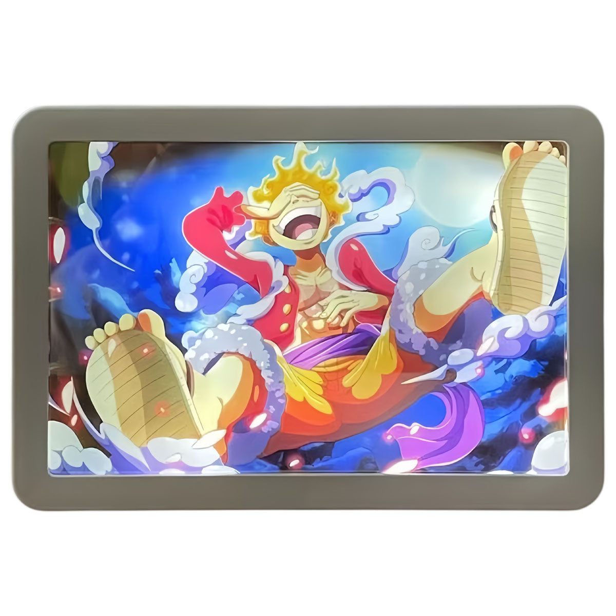 One Piece Luffy/Zoro Light-Up Mirror Painting - 2-in-1 Decorative Wall Art, Anime LED Design