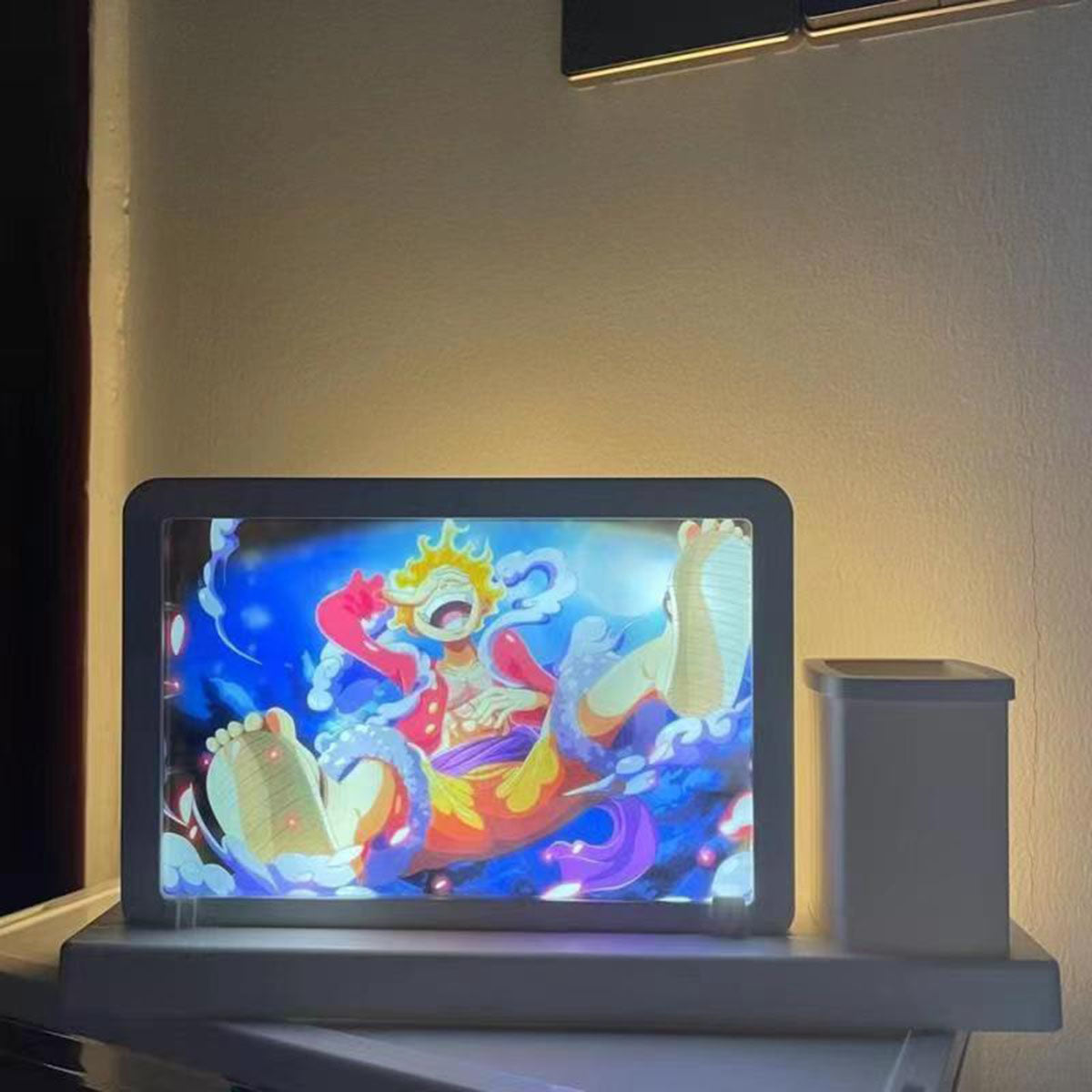 One Piece Luffy/Zoro Light-Up Mirror Painting - 2-in-1 Decorative Wall Art, Anime LED Design