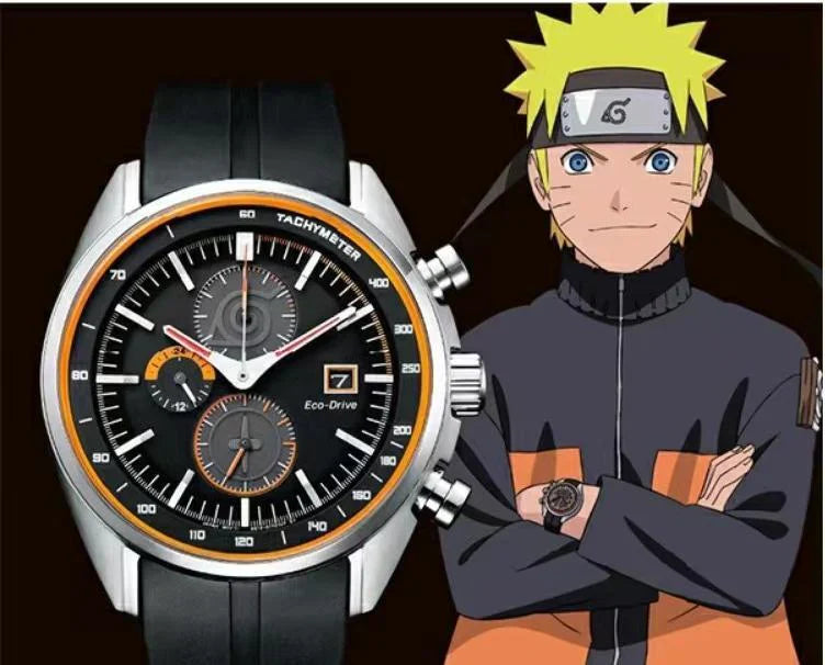 Naruto Uzumaki Analog Quartz Watch - 100M Waterproof, Unisex Sports Design, Anime Dial, Durable Strap.