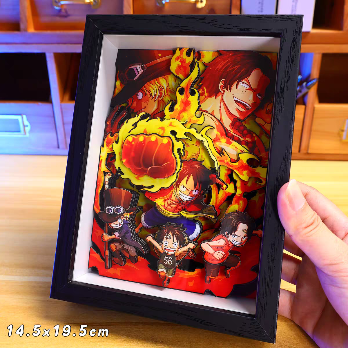 One Piece 3D Family Portrait Decorative Painting - Luffy Anime Merch, Desktop Display, Birthday Gift