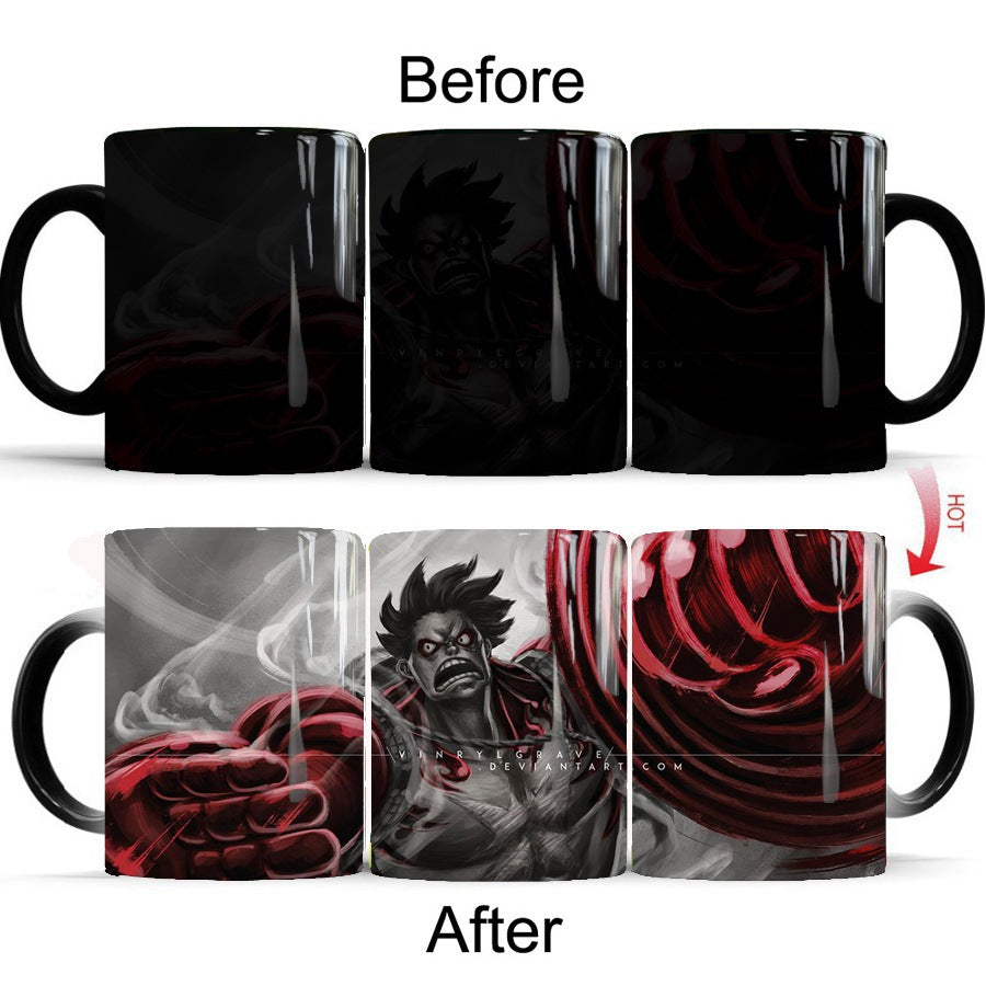 One Piece Heat-Changing Mug - Ceramic, Anime Design, Hot Beverage Cup