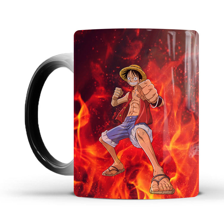 One Piece Luffy/Zoro/Chopper Heat-Changing Mug - Ceramic, Anime Design, Hot Beverage Cup