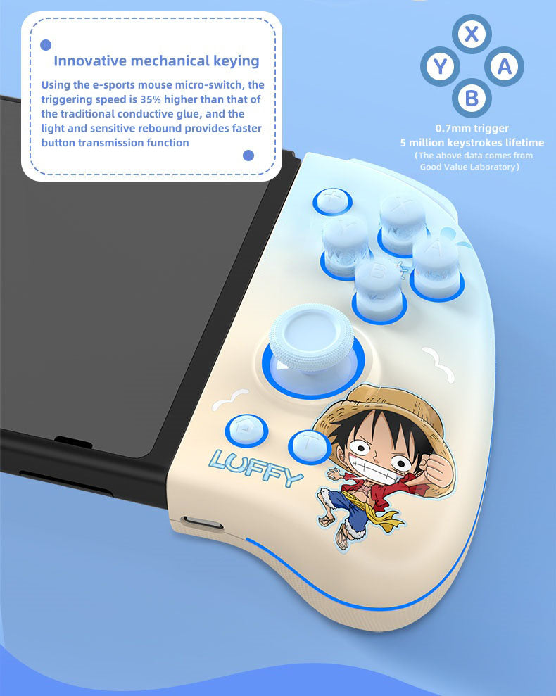 One Piece Luffy/Chopper Wireless Switch Controller - Adjustable LED Lights, Ambidextrous Gamepad for Nintendo Switch