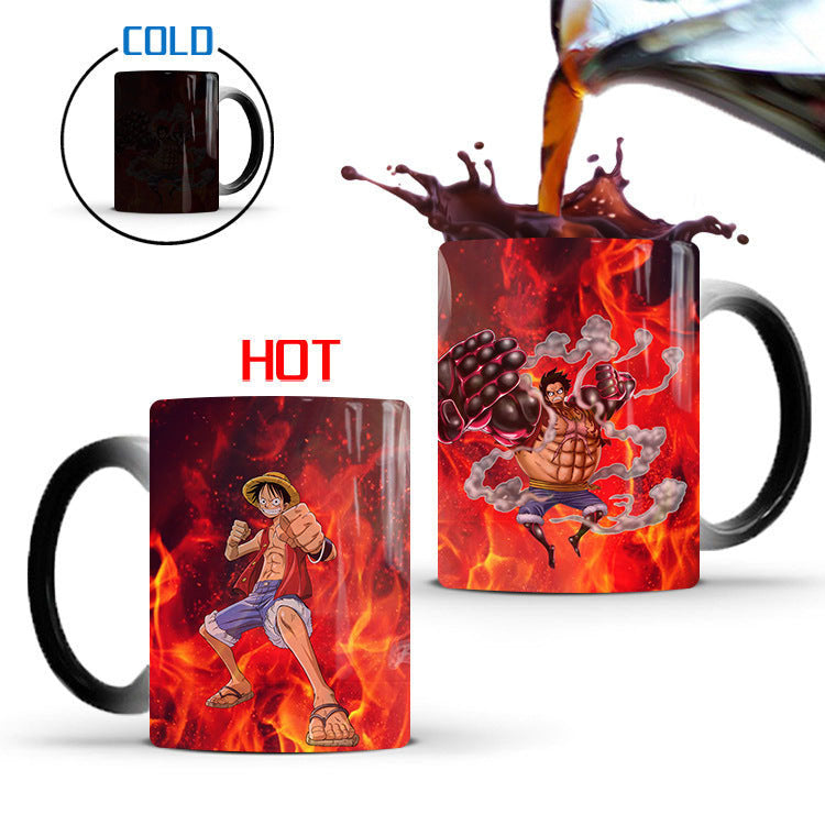 One Piece Luffy/Zoro/Chopper Heat-Changing Mug - Ceramic, Anime Design, Hot Beverage Cup