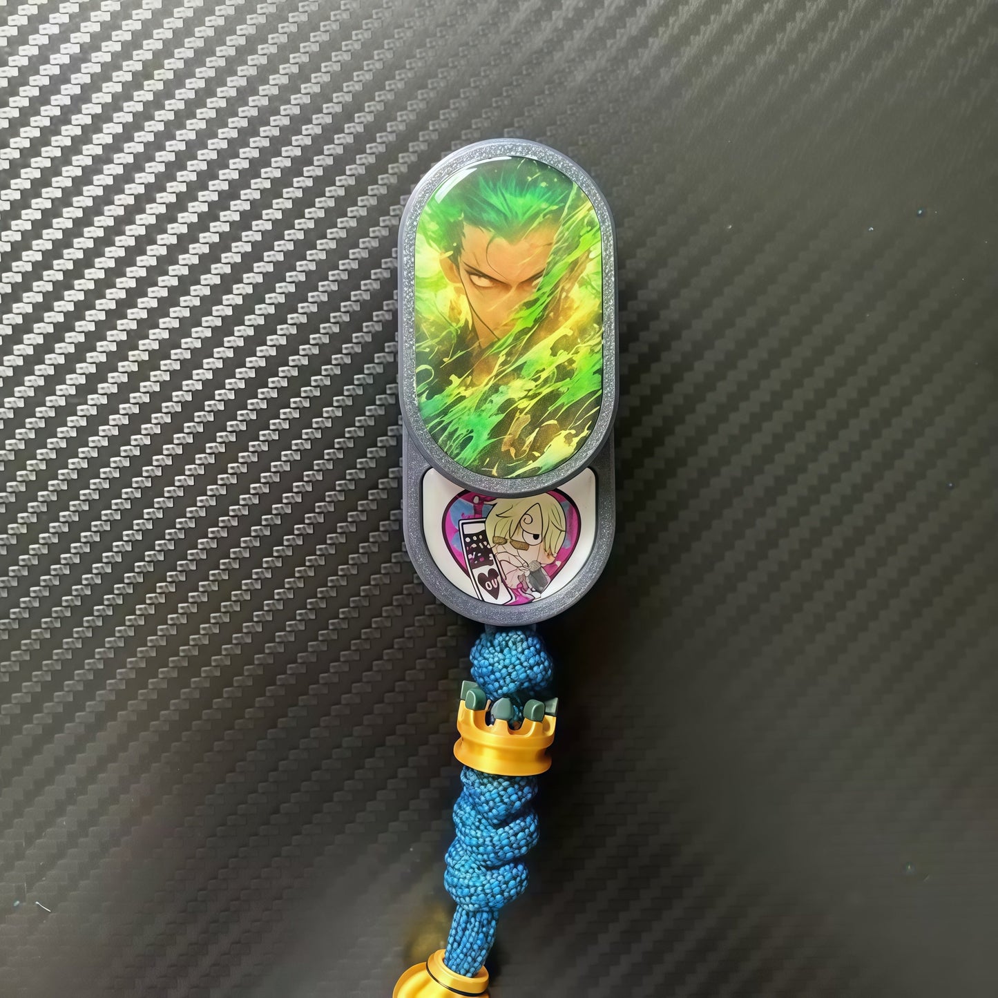 One Piece Luffy/Zoro/Ace Spinnable EDC Push Cards - Anime Stress Relievers, Rotating Design, Pocket-Sized