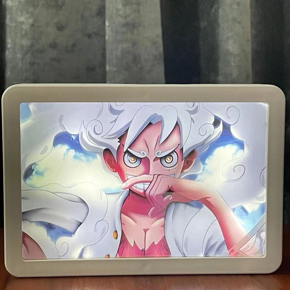 One Piece Luffy/Zoro Light-Up Mirror Painting - 2-in-1 Decorative Wall Art, Anime LED Design