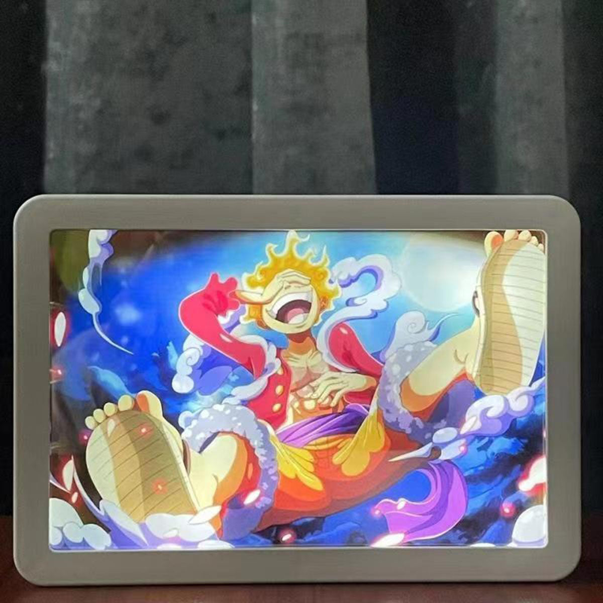 One Piece Luffy/Zoro Light-Up Mirror Painting - 2-in-1 Decorative Wall Art, Anime LED Design Physical display