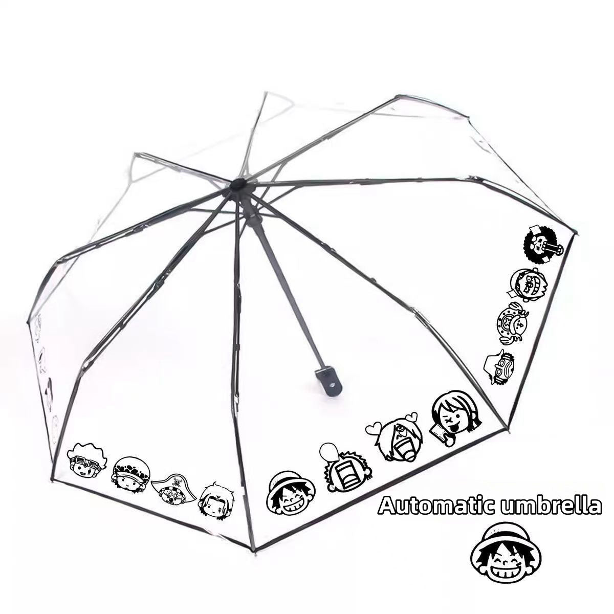 One Piece Luffy/Zoro Transparent Umbrella - Straw Hat Crew Design