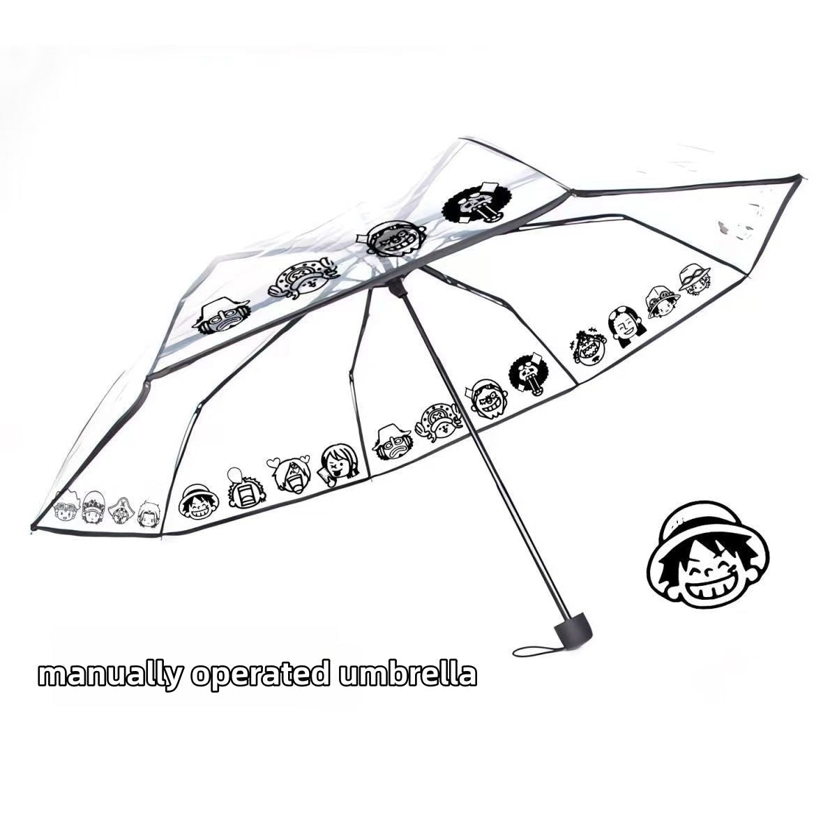 One Piece Luffy/Zoro Transparent Umbrella - Straw Hat Crew Design