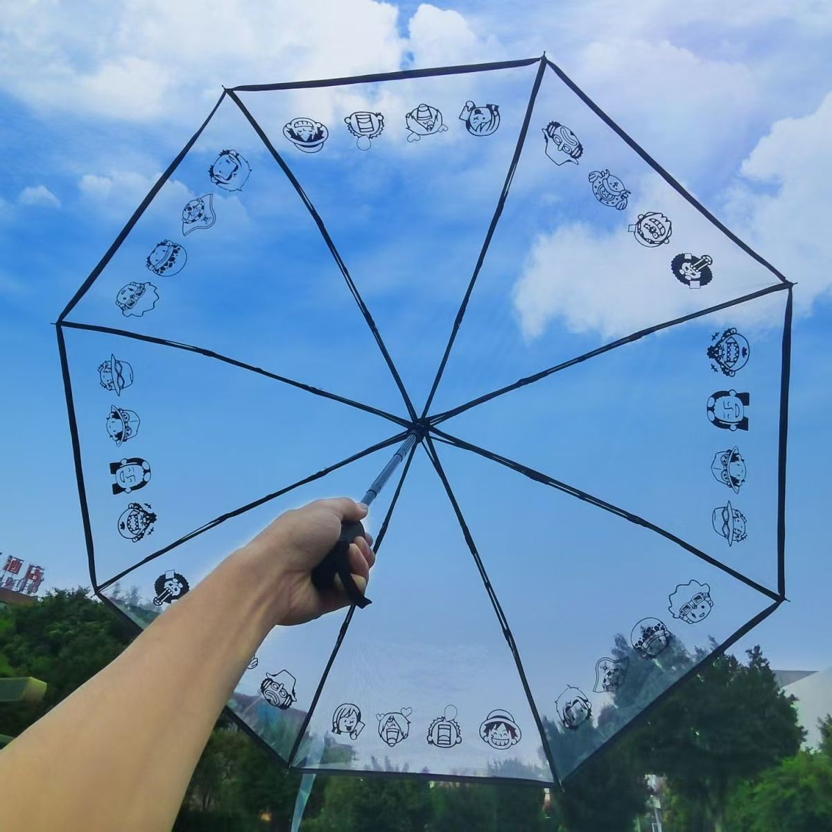 One Piece Luffy/Zoro Transparent Umbrella - Straw Hat Crew Design