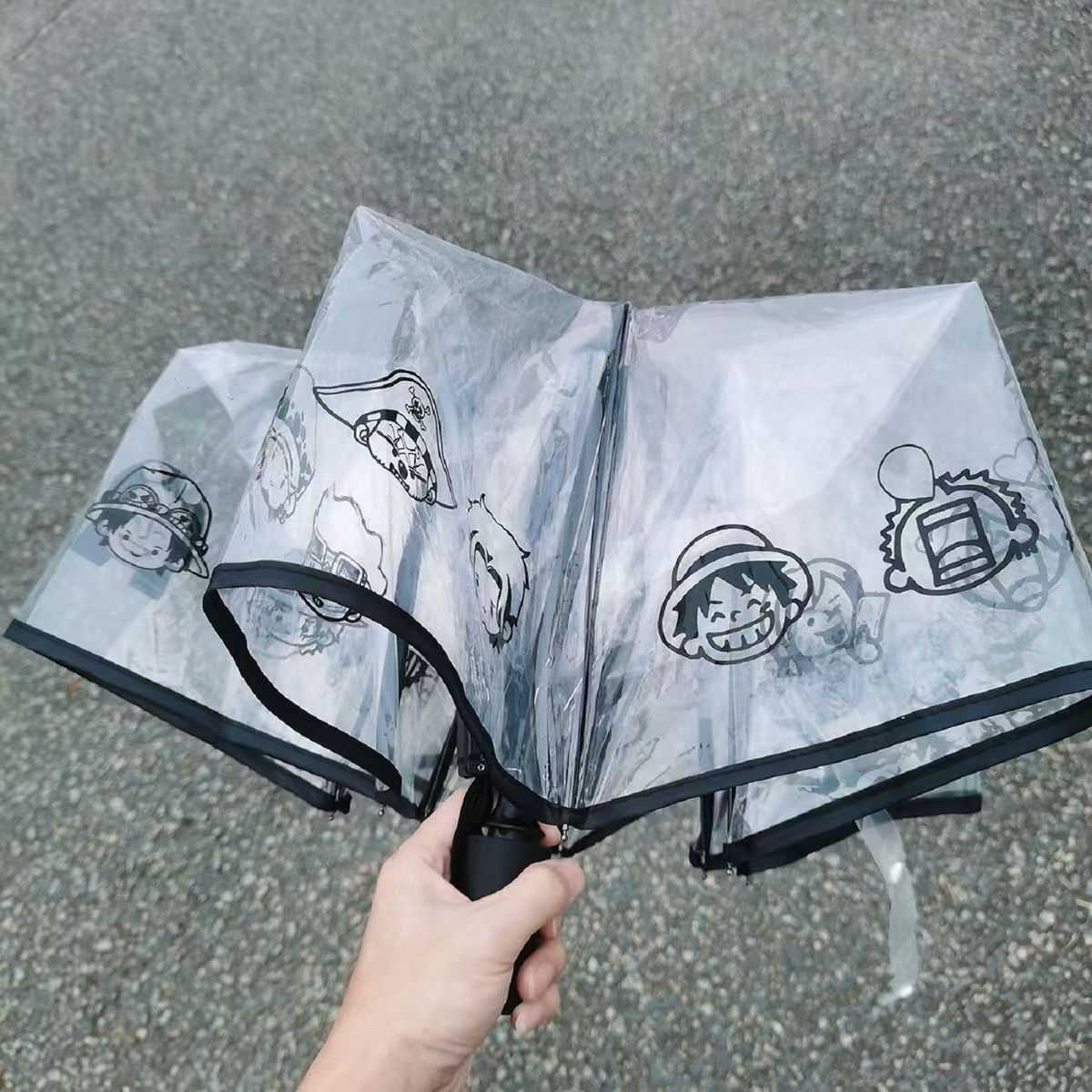One Piece Luffy/Zoro Transparent Umbrella - Straw Hat Crew Design