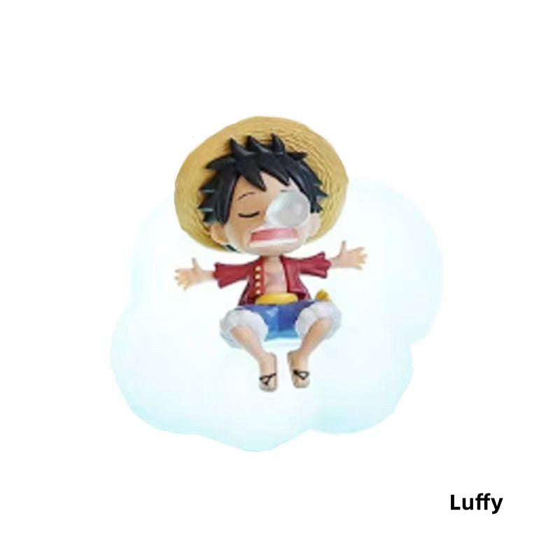 One Piece Straw Hat Crew Night Light - Luffy/Zoro/Nami/Sanji, Cute Cartoon, USB-Powered, Dimmable Bedside Lamp.