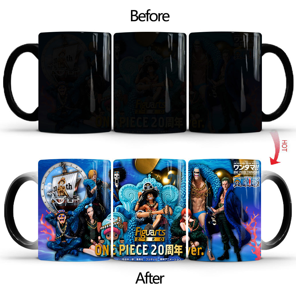One Piece Luffy/Zoro/Chopper Heat-Changing Mug - Ceramic, Anime Design, Hot Beverage Cup