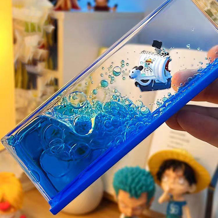 One Piece Thousand Sunny Merry Fluid Drift Bottle - Animated Desktop Decor, Office/Home Ornament physical object