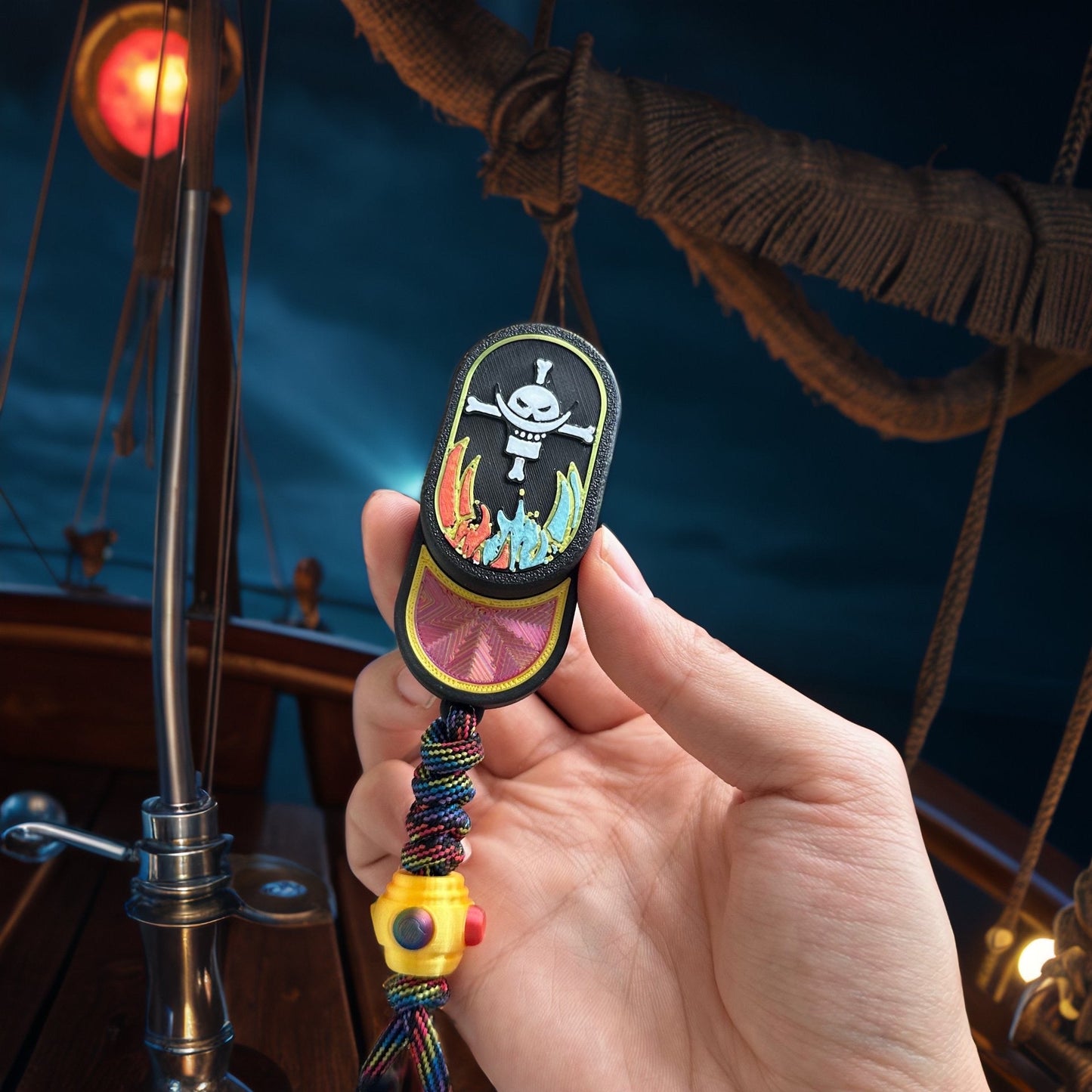 One Piece Luffy/Zoro/Ace Spinnable EDC Push Cards - Anime Stress Relievers, Rotating Design, Pocket-Sized