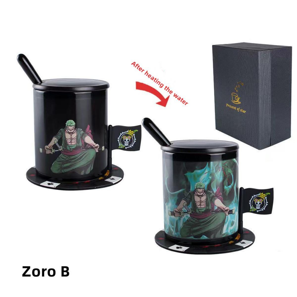 One Piece Luffy/Zoro Heat-Changing Mug - Ceramic, Anime Print, Hot Drink Cup.after 2 year
