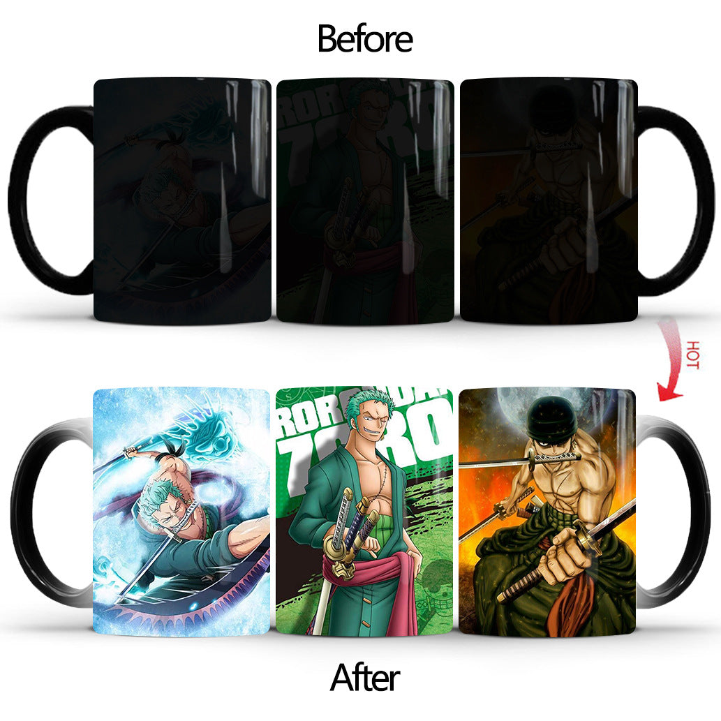 One Piece zoro Heat-Changing Mug - Ceramic, Anime Design, Hot Beverage Cup