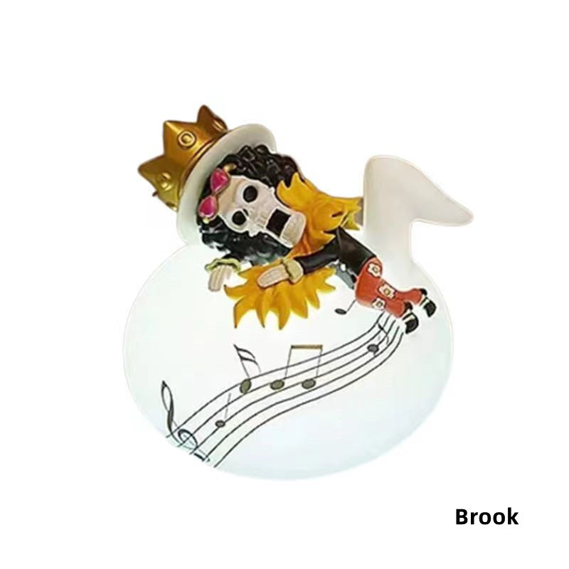 One Piece Straw Hat Crew Night Light - Luffy/Zoro/Nami/Sanji, Cute Cartoon, USB-Powered, Dimmable Bedside Lamp.