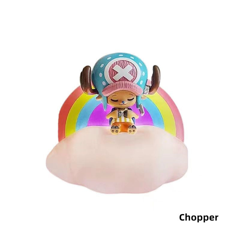 One Piece Straw Hat Crew Night Light - Luffy/Zoro/Nami/Sanji, Cute Cartoon, USB-Powered, Dimmable Bedside Lamp.